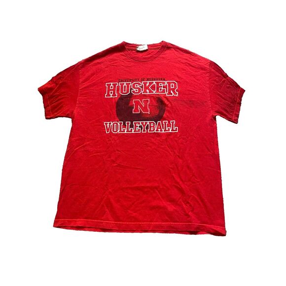 VTG Nebraska Huskers Shirt Adult Extra Large Red NCAA Volleyball Sportswear Mens - Picture 1 of 11